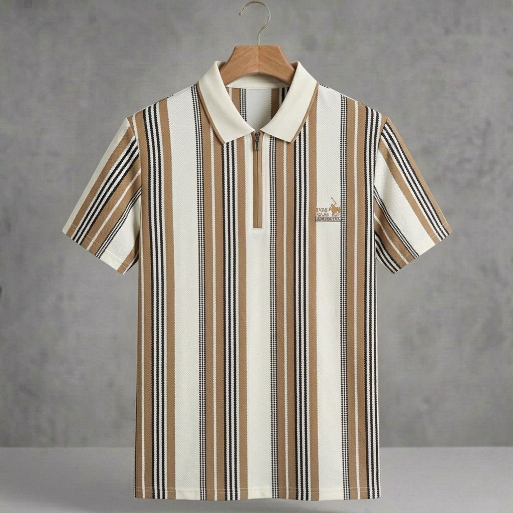 CHAINA POLO T-SHIRT ZIP