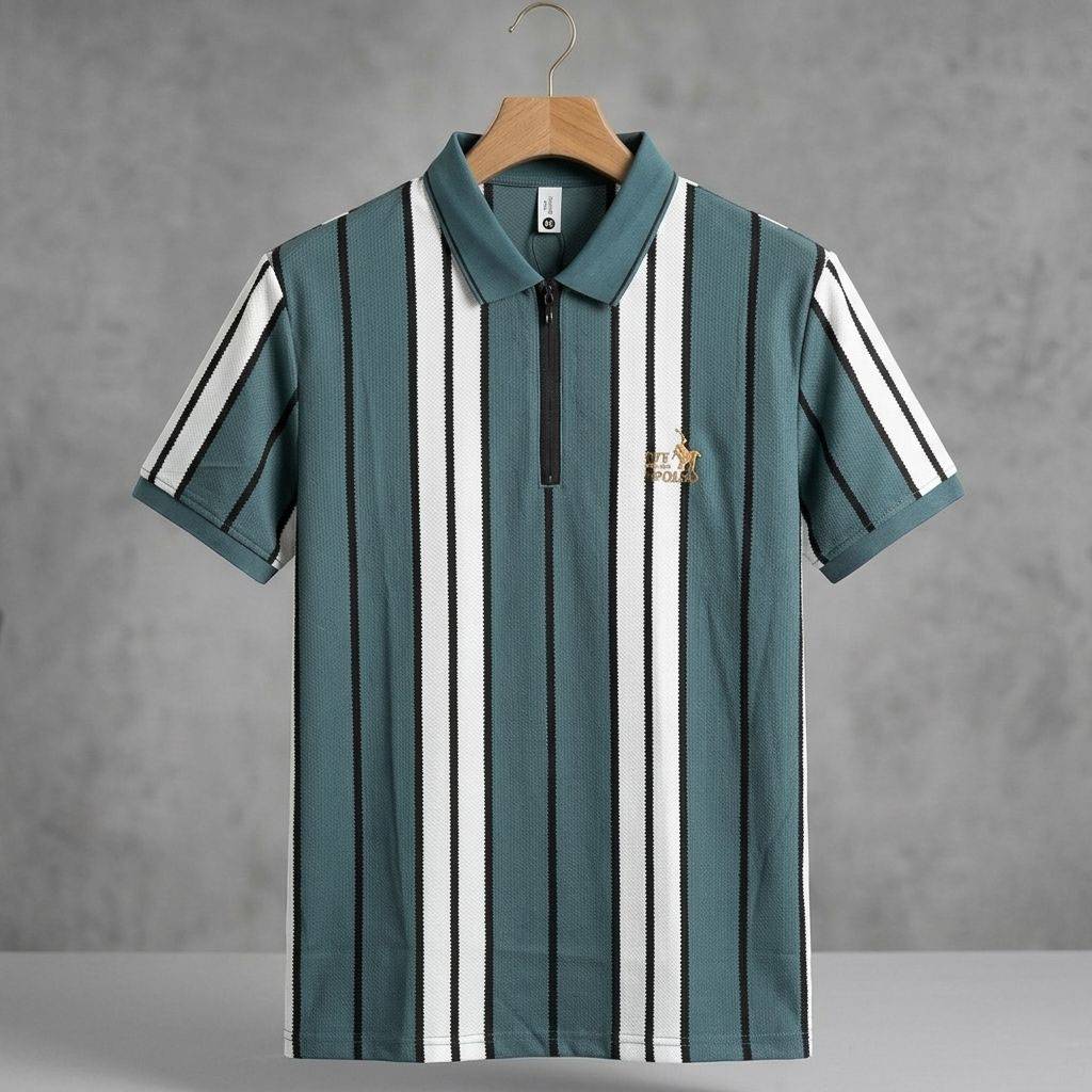 CHAINA POLO T-SHIRT ZIP