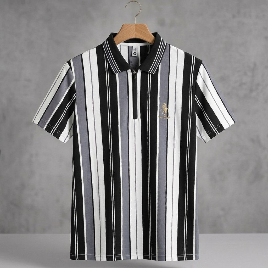 CHAINA POLO T-SHIRT ZIP